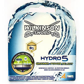 Змінні касети для гоління Wilkinson Sword Hydro 5 Groomer/Power Select 4 шт., фото 3