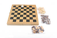 Деревянные шахматы, шашки, нарды 30*30 см. Набор настольных игр 3 в 1