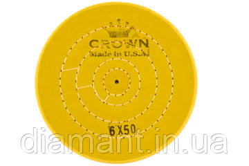Круг муслиновий CROWN жовтий d-150 мм, 50 шарів