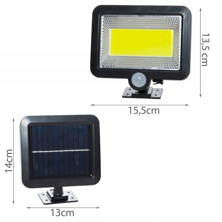 Вуличний ліхтар на сонячній батареї Solar Lamp F-100 COB + датчик освітлення + датчик руху