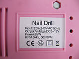Фрезерний апарат Nail Master 45000 обертів , 65 вт рожевий, фото 2
