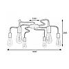 Люстра лофт MSK Electric Laminari стельова на шість ламп NL 17503-6 WH, фото 4