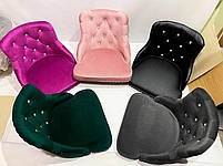 Стілець Olimp SV 4CH-Base бузковий 1022 велюр зі стразами Swarovski, на хромованій квадратній опорі, фото 3