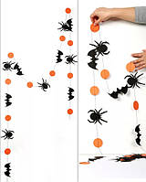 Гирлянда Хэллоуин - длина нити 4 метра, размер одной мышки 11*6,5см, картон