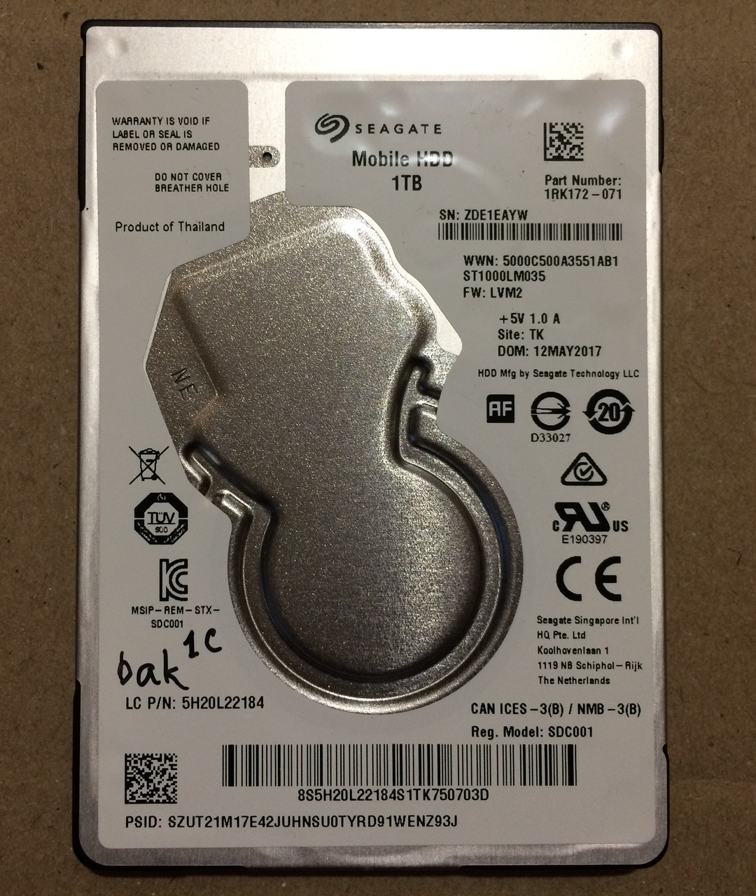 БВ жорсткий диск HDD Seagate 1ТБ ST1000LM035 (2.5 " / 7мм / SATA 6 Гб/с), фото 1