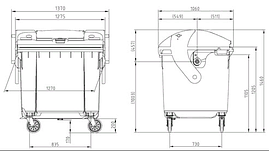 Пластиковий сміттєвий контейнер зі сферичною кришкою, Sulo 1100 л, фото 2