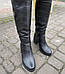 Чоботи жіночі зимові шкіряні високі чорні  на повну середню ногу на товстому стійкому каблуці 37 розмір, фото 8