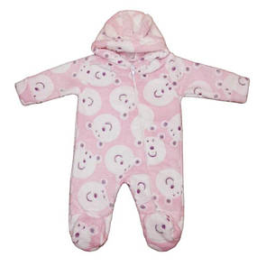 Пухнастий комбінезон чоловічок для дівчинки з капюшоном