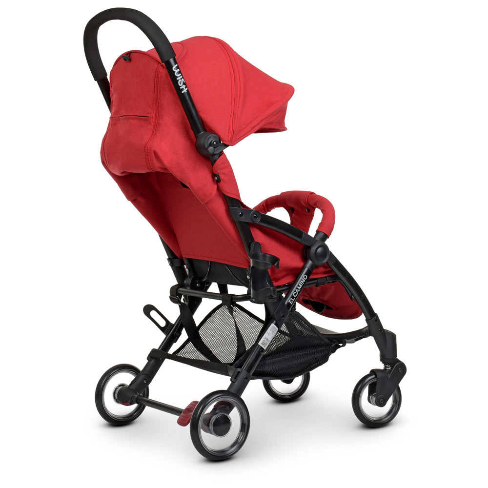 Детская прогулочная коляска для девочки El Camino WISH красная + сумка чехол для хранения - фото 4 - id-p1507246590