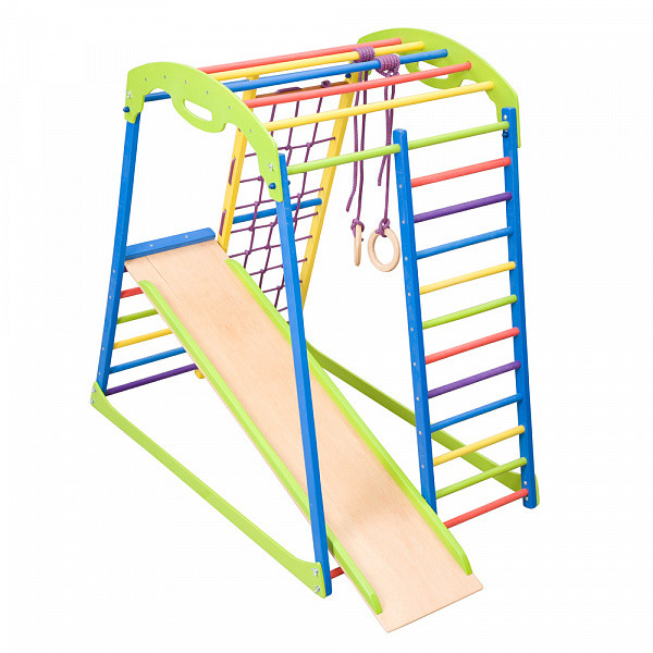 Дитячий спортивний комплекс SportBaby SportWood 130х85х132 см кольоровий для будинку, фото 1