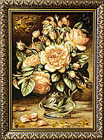 Картина из янтаря" Ваза с розами ", Картина з бурштина Ваза з трояндами