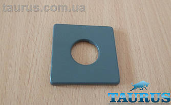 Сіра квадратна декоративна плоска чашка (фланець) CUBE Gray з H/ж сталі, розмір 48х48 мм, d1/2" (20 мм)