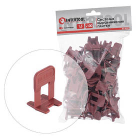 Система вирівнювання плитки, основа 1.5 мм / 100 шт INTERTOOL KT-4952 mst