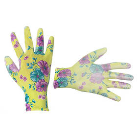Садові рукавички з поліуретановим покриттям 8" зелені INTERTOOL SP-0161
