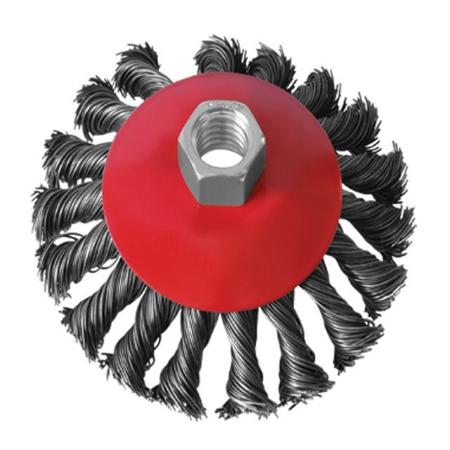 Щітка конусна 125 мм, для КШМ, М14 (пучки крученого дроту) INTERTOOL BT-4125 mst, фото 1
