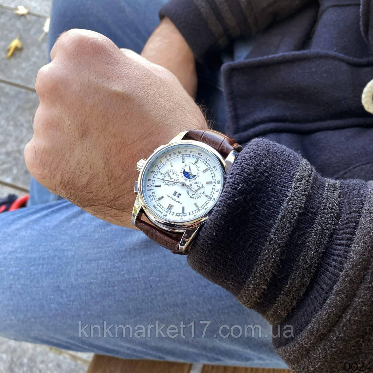 Мужские часы Forsining 319 Brown-Silver-White - фото 8 - id-p1092664108