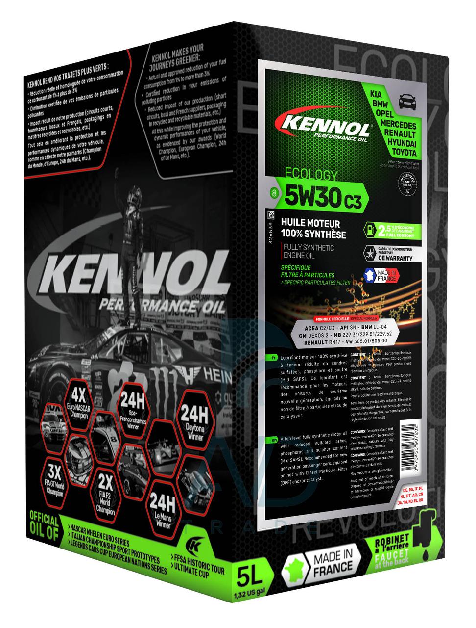Олива моторна KENNOL ECOLOGY 5W30 С3 5L EcoBox