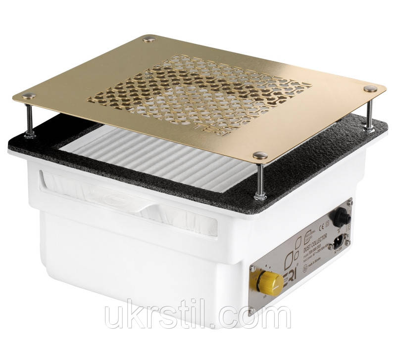 Врізна манікюрна витяжка з HEPA фільтром Teri 800, колір білий (сітка золота), фото 1