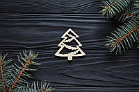 Рождественская ёлочная игрушка "Ёлочка". ЭКО декор из дерева для ёлки. Новогодние украшения из фанеры
