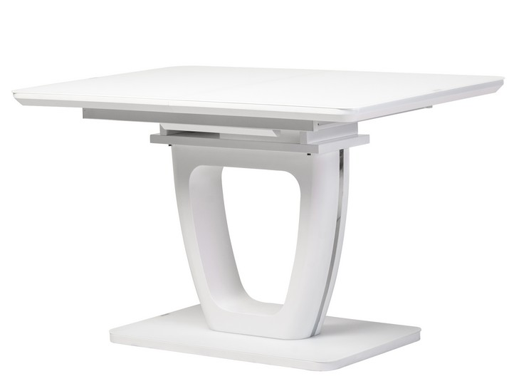 Скляний білий стіл у стилі хай-тек TML-561 білий розкладний / matte-white VetroMebel