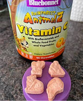 Вітамін С для дітей Bluebonnet Nutrition Vitamin C with bioflavonoids for kids 90 chewables orange, фото 4