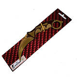 Дерев'яний Дитячий Ніж "Керамбіт" GOLD з гри Counter Strike, іграшкова зброя, фото 3