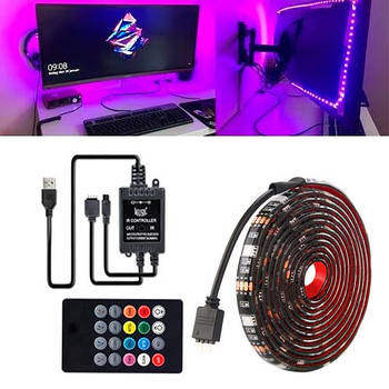 LED RGB 2м стрічка підсвітки ТБ з пультом д/у, USB, датчиком звуку