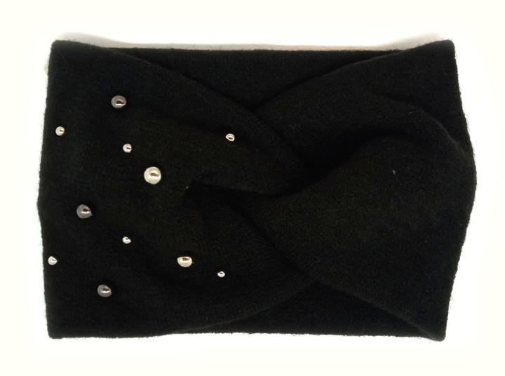 Пов'язка на голову тепла чорного кольору, фото 1