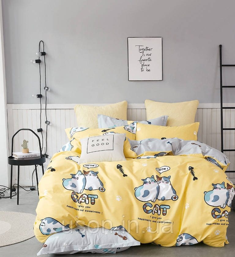 Комплект постільної білизни Vip сатин лайт Тм Love You сімейний розмір LFS 1215, фото 1