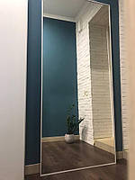 Дзеркало велике настінне в білій металевій рамі, Біле в повний ріст