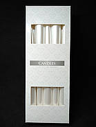 Свічки декоративні конусні перламутрові білі 1/10 шт 24 см, фото 3