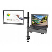 Кронштейн для монитора 13"- 27" и ноутбука 17" North Bayou VX-07 Черный с функцией PIVOT + монтажные аксессуары