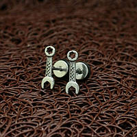 Сережки вкрутки із нержавіючої медичної сталі "White key"