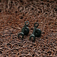 Сережки вкрутки із нержавіючої медичної сталі "Black key"