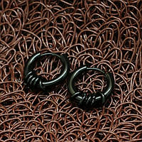 Чорні сережки з нержавіючої медичної сталі "Візаві"