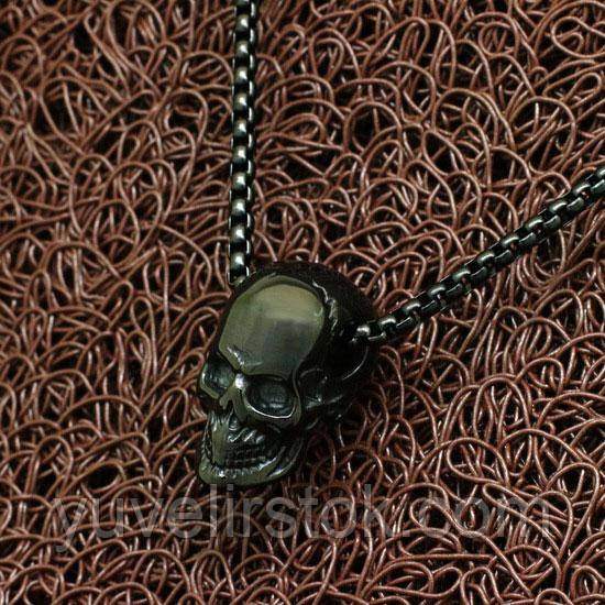 Кольє із нержавіючої медичної сталі "Black skull"