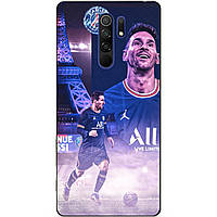 Силиконовый бампер чехол для Xiaomi Redmi 9 с рисунком Messi PSG