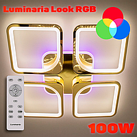Потолочный светодиодный светильник с пультом ДУ LUMINARIA LOOK RGB 100W 550/90 IP20 Gold/Opal