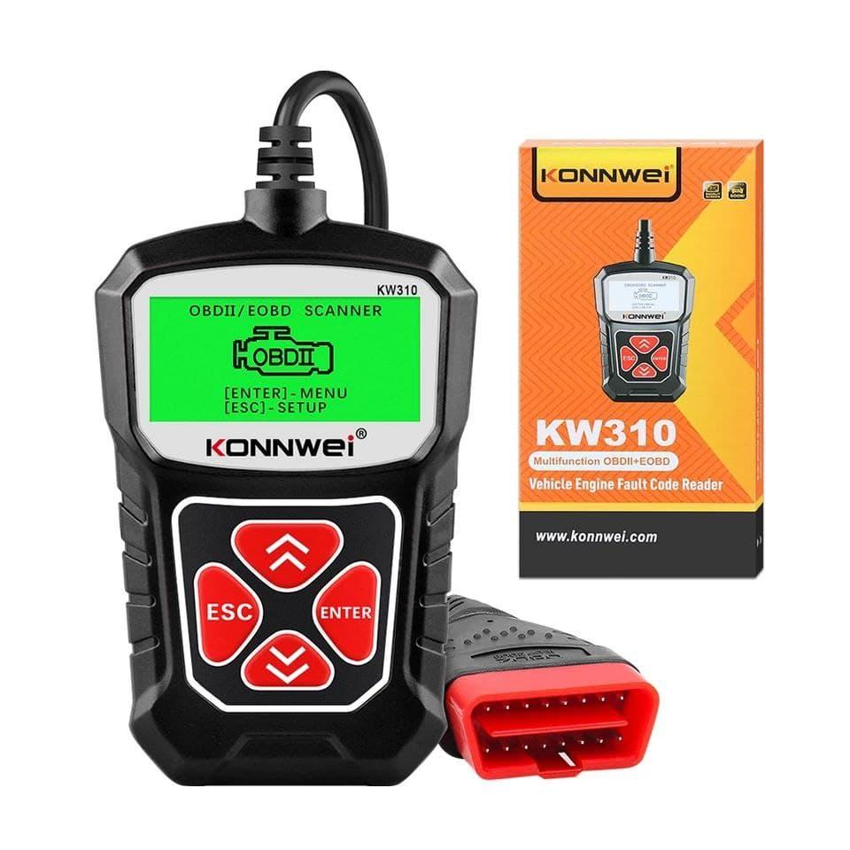 Діагностичний сканер для авто KONNWEI KW310 OBD2 для читання й стирання коду помилки двигуна.