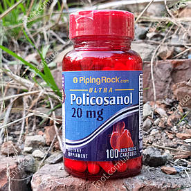 Для серця Piping Rock Policosanol (Полікозанол) 20 мг 100 капсул