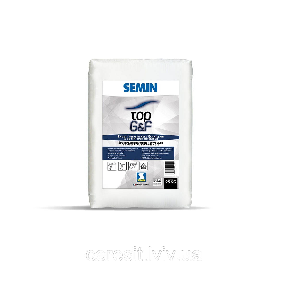 Шпаклівка Semin TOP G&F 25 кг . (Франція)