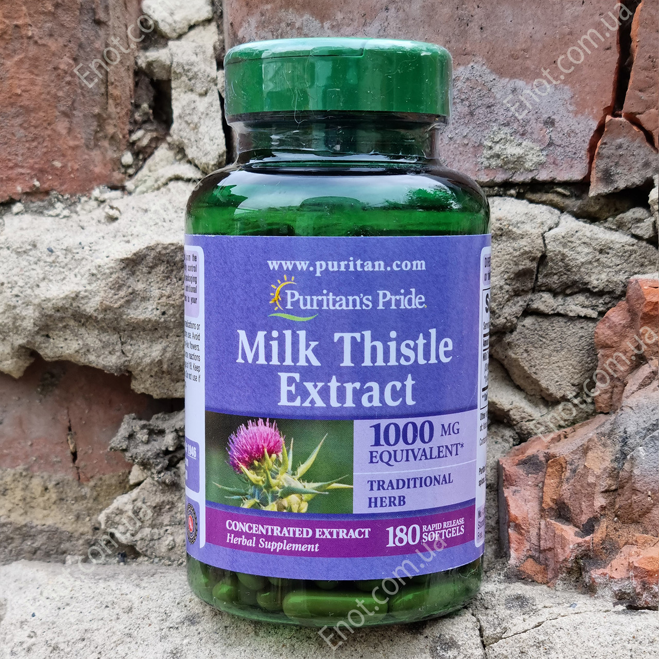 Екстракт розторопші Puritan's Milk Thistle Extract 1000 мг 180 гелевих капсул, фото 1