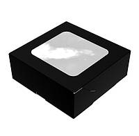 Картонная коробка упаковка для суши "Миди" Черная. 130х130х50 мм. 100шт./упаковка