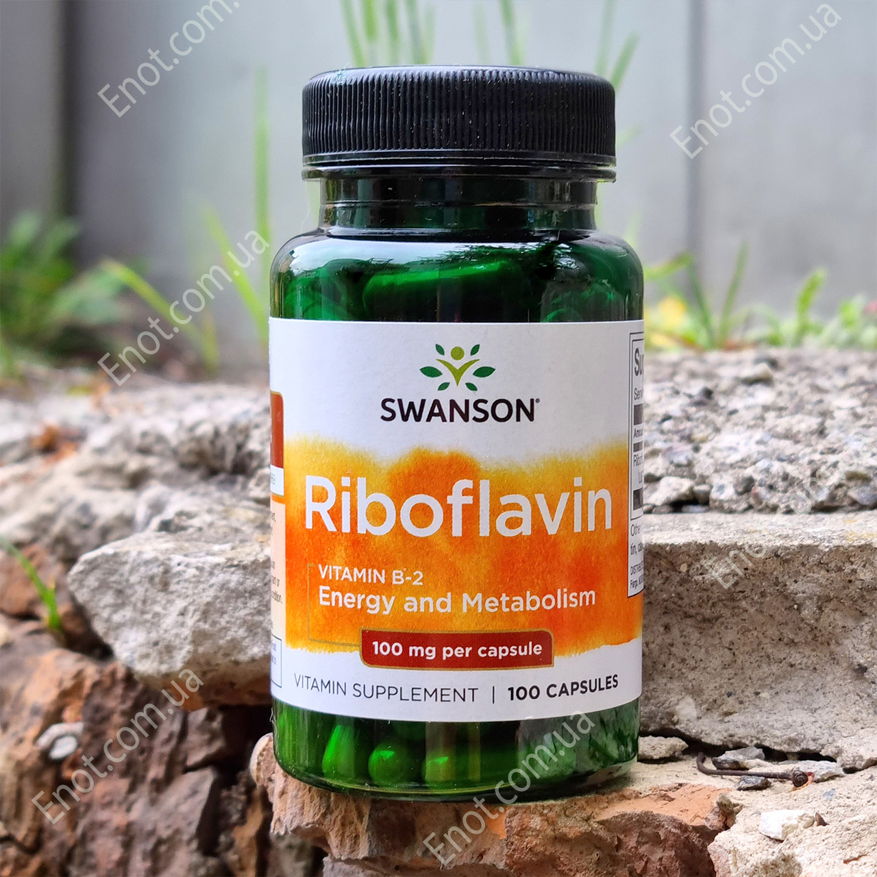 Вітамін В-2 Swanson Riboflavin Vitamin B-2 100 мг 100 капсул