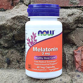 Мелатонін NOW Foods Melatonin 3 мг 60 вегетаріанських капсул