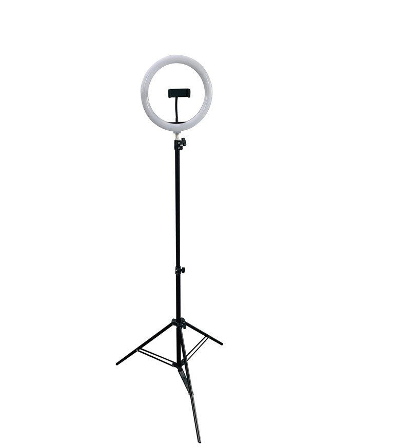 Торшер кільцева світлодіодна LED лампа Ring 26см зі штативом та тримачем телефону Sneha (997177 10w BK)