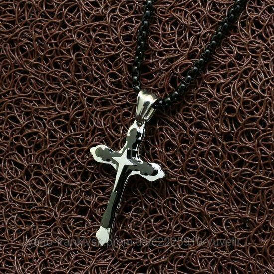 Хрестик із чорнінням з нержавіючої сталі "Милосердя"