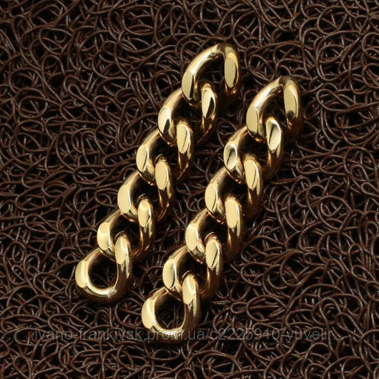 Сережки з нержавіючої сталі "Золоті ланцюжки", фото 1