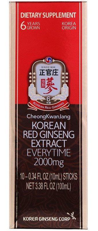 Cheong Kwan Jang Korean Red Ginseng Extract Everytime 2000 mg 10 sticks x 10 ml