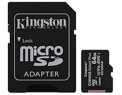 Карта пам'яті Kingston Canvas Select Plus microSDXC 64GB class 10 A1 UHS-1, з SD адаптером